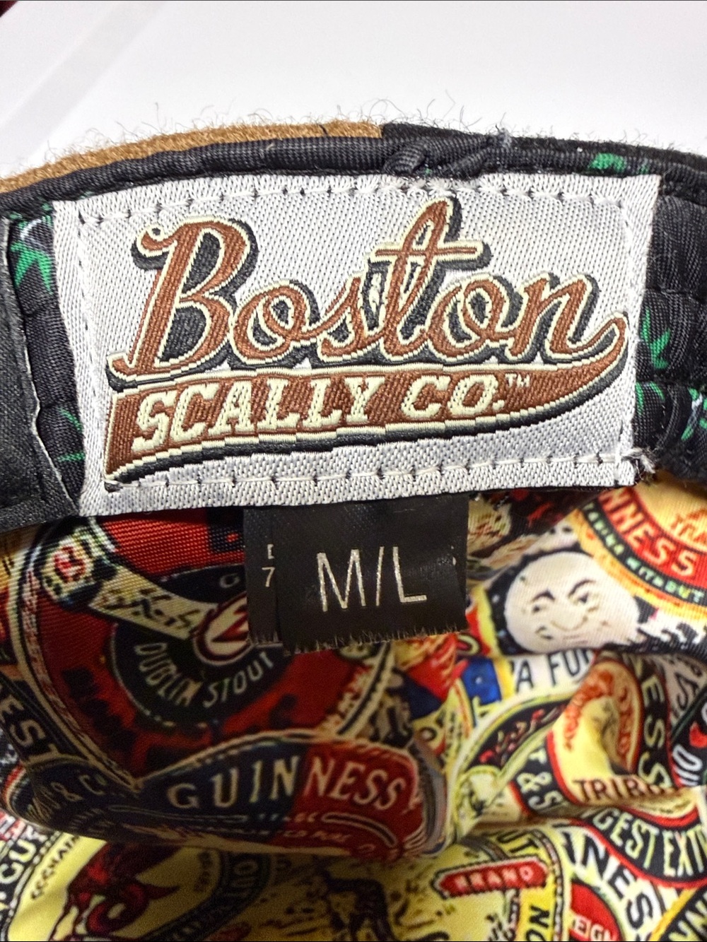 Guinness Boston Scally Flat Cap in Black, Tan & Green - Classic Men's Hat - Picture 2 of 8